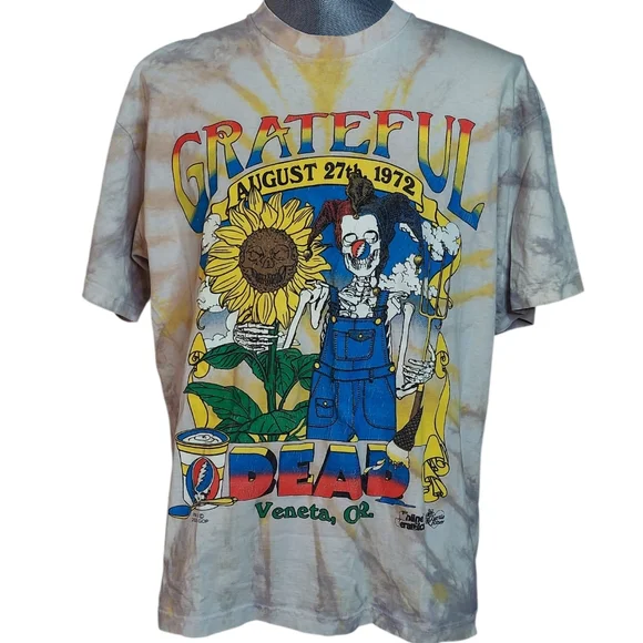 Online Ceramics X Grateful Dead | Tie Dye | August 1972 Veneta,OR Show Tee - Picture 2 of 9